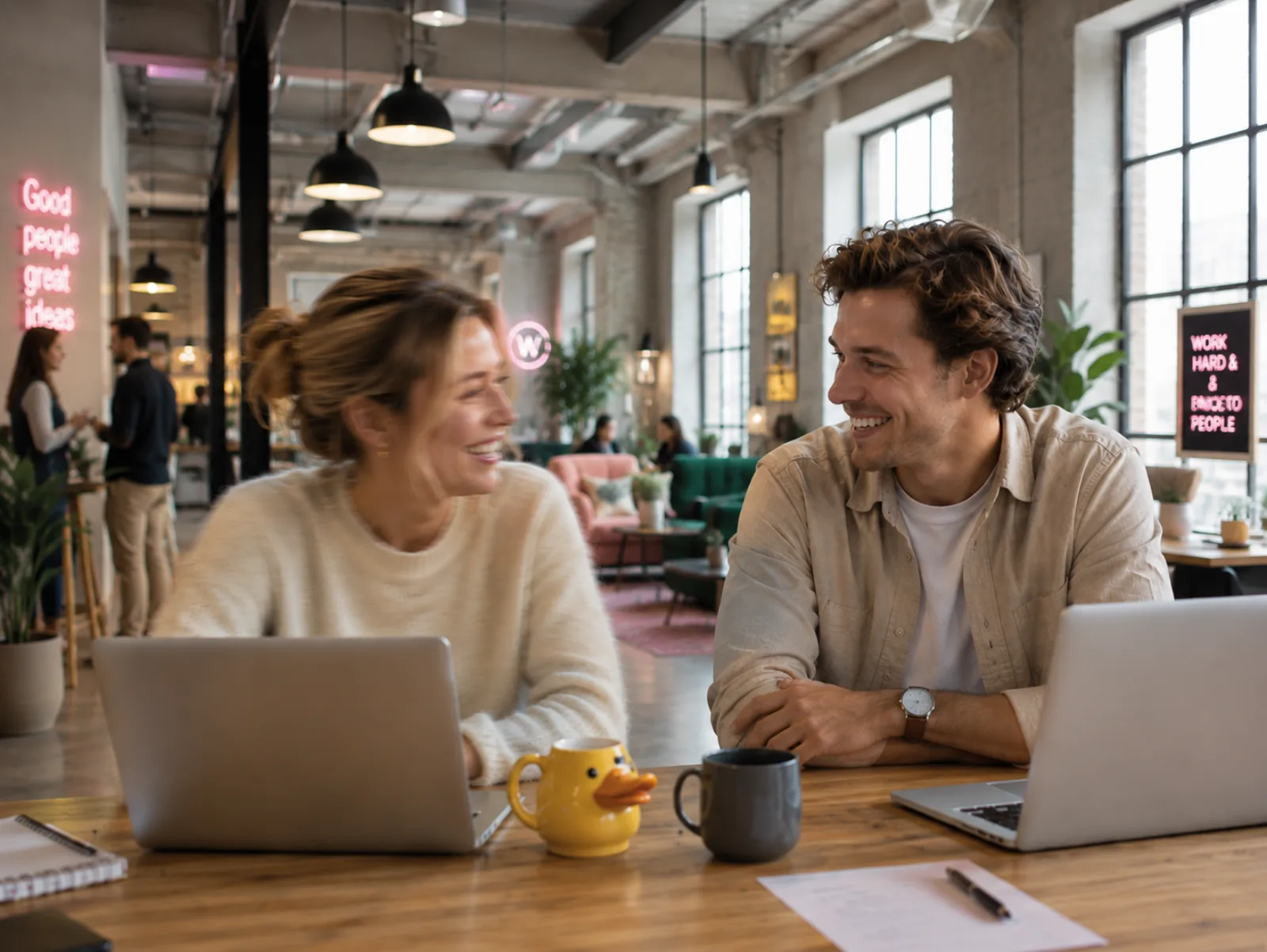 Illustration av öppen coworkingyta på Walborg Magasinsgatan